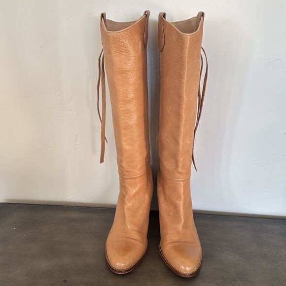 Coach Selena Tan Leather Knee-High Heeled Boots Western Boho Women’s Size 11 EUC - Picture 2 of 15